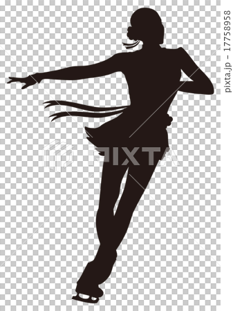 フィギュアスケート シルエット 女性選手01 フィギュアスケート シルエット 女性選手01 17758958