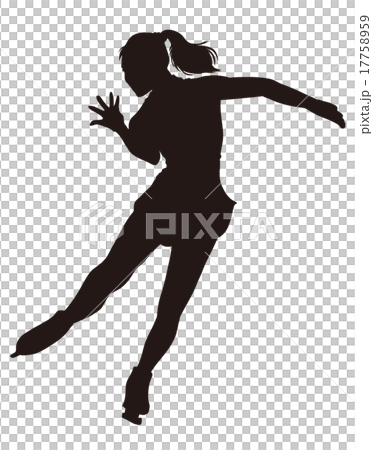 フィギュアスケート シルエット 女性選手02 フィギュアスケート シルエット 女性選手02 17758959