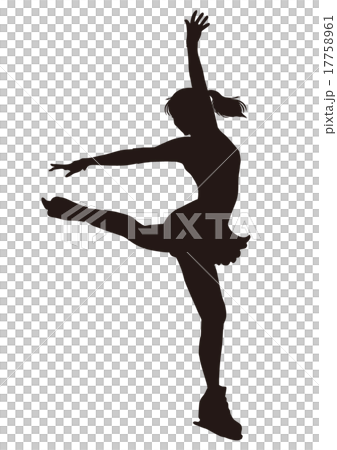 フィギュアスケート　シルエット　女性選手04 17758961