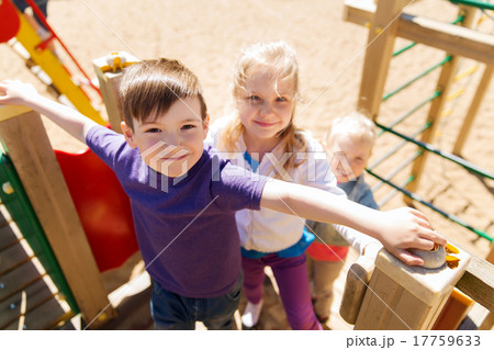 group of happy kids on children playground 17759633