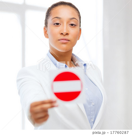 african woman showing stop sign african woman showing stop sign 17760287
