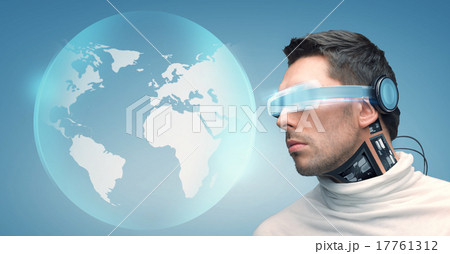 man with futuristic glasses and sensors man with futuristic glasses and sensors 17761312