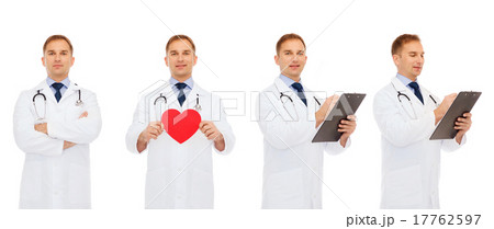 doctors with red heart and clipboard 17762597