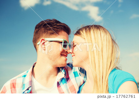 smiling couple having fun outdoors 17762761