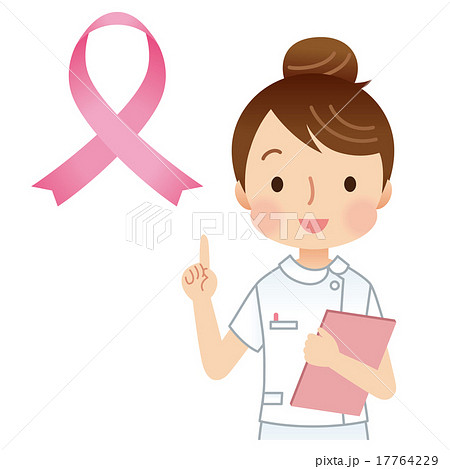 ピンクリボン 乳がん予防のイラスト素材