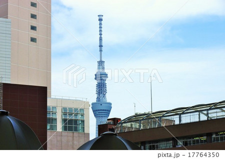 両国国技館界隈 東京スカイツリー の写真素材