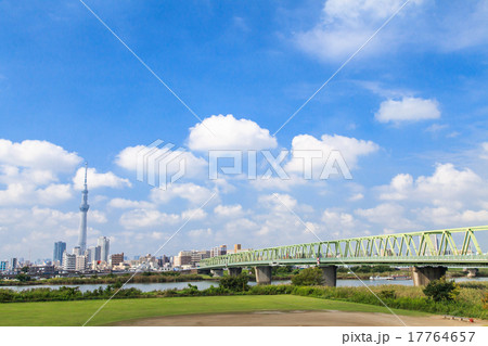 木根川橋越しに望む東京スカイツリーの風景 17764657