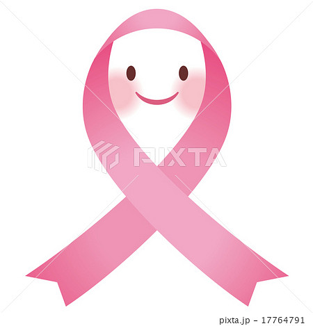ピンクリボン 乳がん予防のイラスト素材