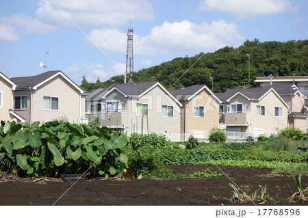 畑のある郊外の住宅地 17768596