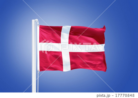 Flag of Denmark flying against a blue sky 17770848