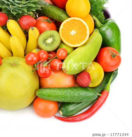 fruits and vegetables isolated on white background 17771334