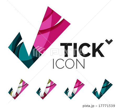 Set of abstract OK and tick icons, business Set of abstract OK and tick icons, business 17771539