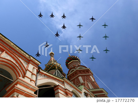 Russian military aircrafts fly over Moscow  17772270