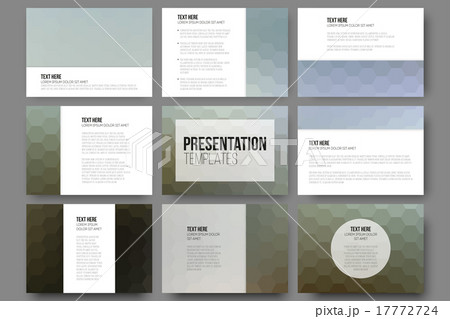 Set of 9 templates for presentation slides Set of 9 templates for presentation slides 17772724