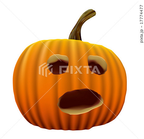 ハロウィンかぼちゃ ジャックオーランタン01 お化けカボチャ グラデーションメッシュ素材のイラスト素材