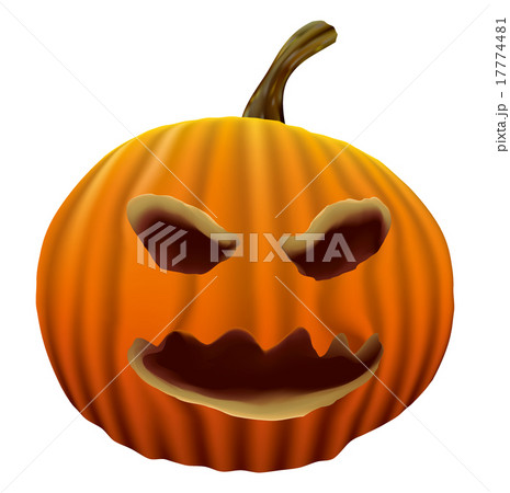 ハロウィンかぼちゃ ジャックオーランタン07 お化けカボチャ グラデーションメッシュ素材のイラスト素材