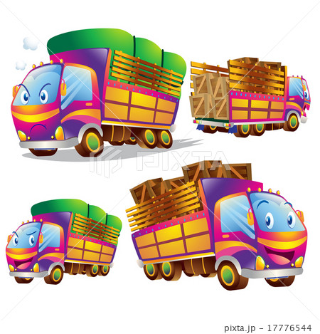 Cute truck cartoon many actions 17776544