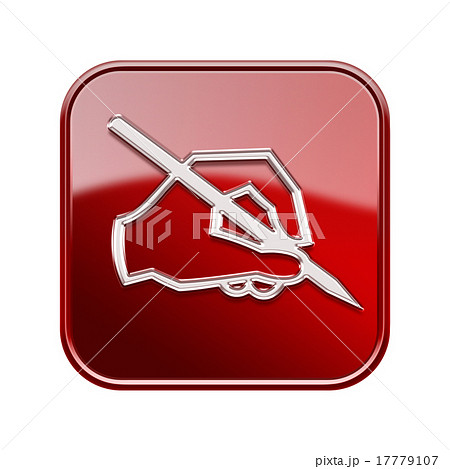 email icon glossy red, isolated on white  17779107