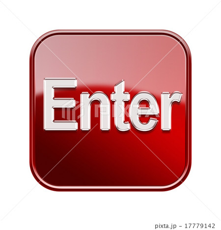 Enter icon glossy red, isolated on white  17779142