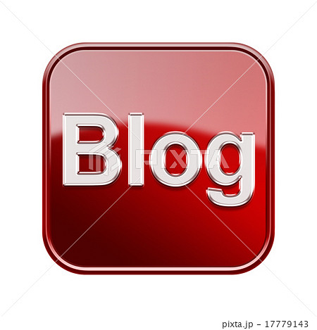 Blog icon glossy red, isolated on white 17779143