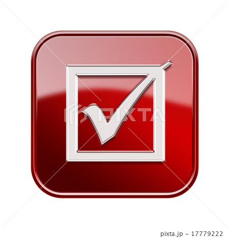check icon glossy red, isolated on white check icon glossy red, isolated on white 17779222