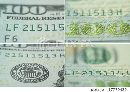details of 100 US dollars note close-up 17779426