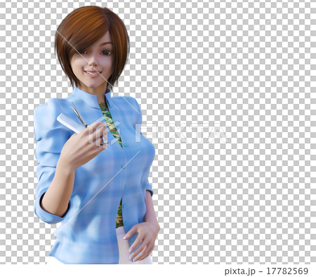 女性美容師　perming 3DCGイラスト素材 17782569