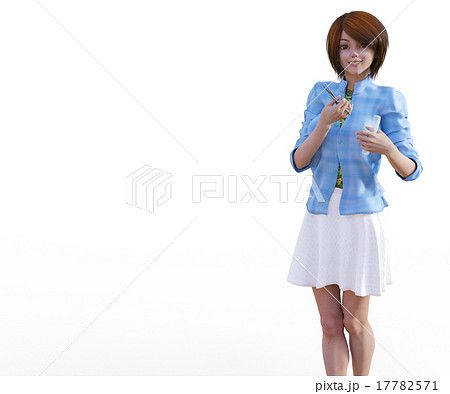 女性美容師　perming 3DCGイラスト素材 17782571
