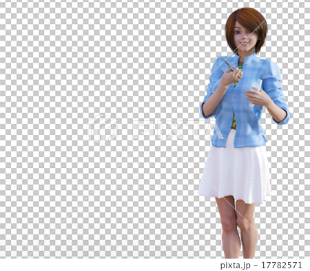 女性美容師　perming 3DCGイラスト素材 17782571