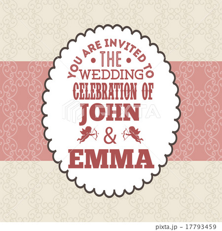 Wedding design over beige background vector...のイラスト素材 [17793459] - PIXTA