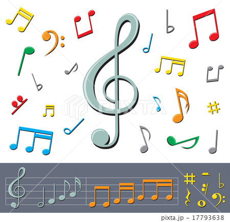 music notes with shadows 17793638