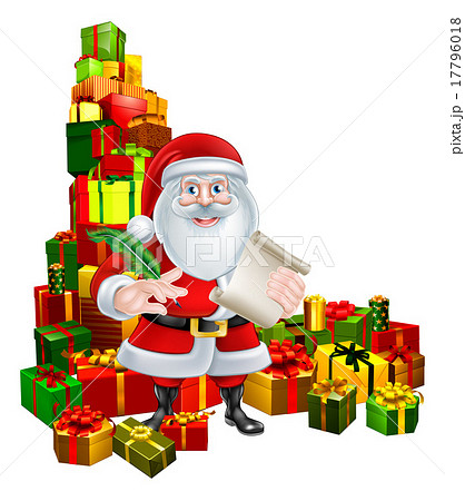 Santa and Gifts List 17796018