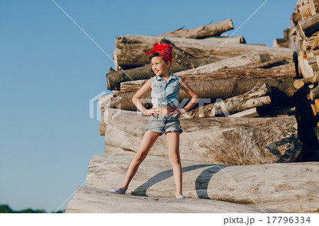 Stylish beautiful little girl 17796334