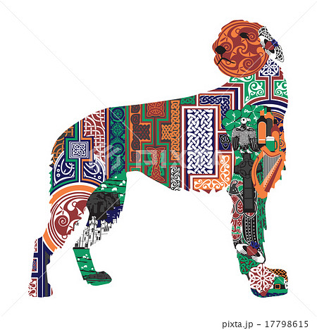 Irish wolfhound silhouette with Celtic patterns 17798615