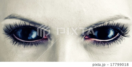 Evil black female zombie eyes. Evil black female zombie eyes. 17799018