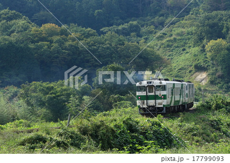 烏山線「滝駅付近の山間部を走行するキハ40」 17799093