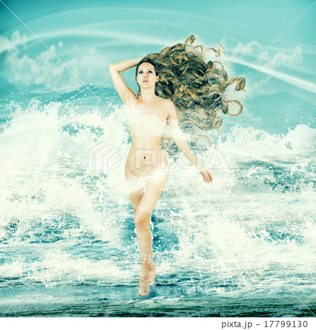 Sexy fairy woman - Aphrodite in sea waves Sexy fairy woman - Aphrodite in sea waves 17799130