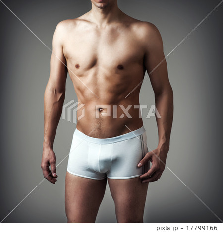 young sexy handsome man wearing white underwear 17799166
