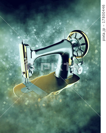 vintage sewing machine in smoke with bokeh 17800446