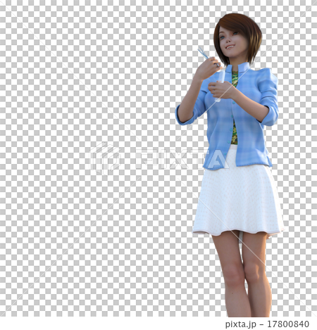 塑造3DCG例證材料的女性美髮師 17800840