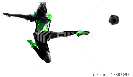 woman soccer player isolated silhouette 17802098