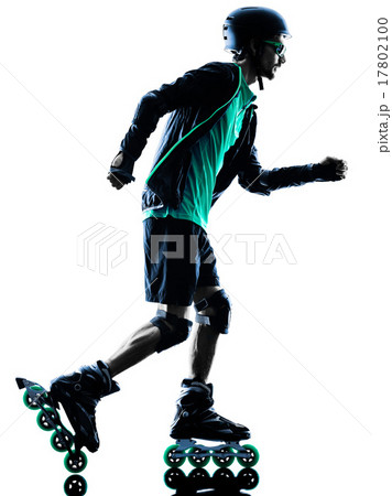 man Roller Skater inline  Rollerblading silhouette 17802100
