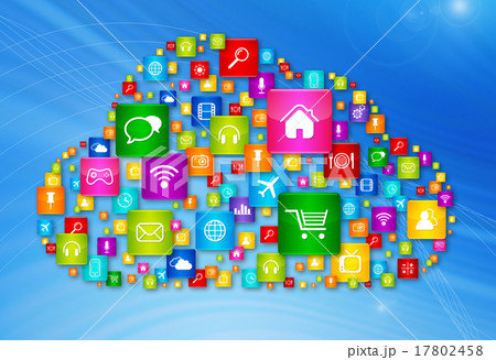 Cloud Computing symbol on high tech background 17802458