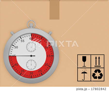 Stopwatch on background of cardboard box with Stopwatch on background of cardboard box with 17802842
