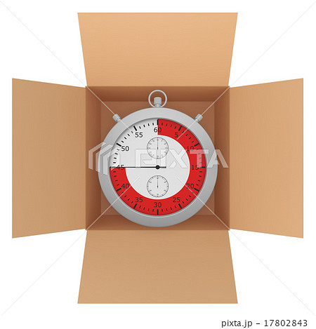 Metal stopwatch with red line inside a cardboard Metal stopwatch with red line inside a cardboard 17802843