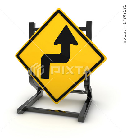 Road sign - curve ahead 17803181