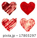 grunge painted red heart shapes set 17803297