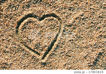 Love heart icon in the sand Love heart icon in the sand 17803828