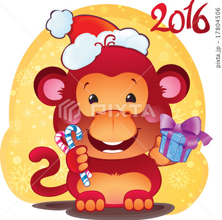 Red Fire Monkey - symbol of the new 2016 year. Red Fire Monkey - symbol of the new 2016 year. 17804506