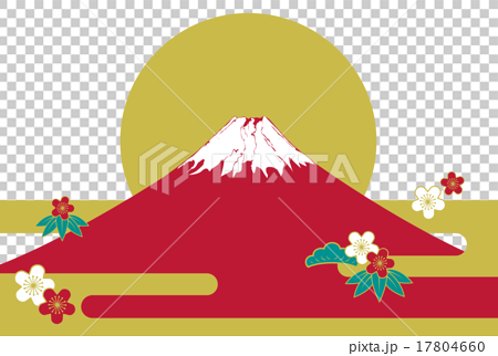 赤富士年賀状（無字） 17804660